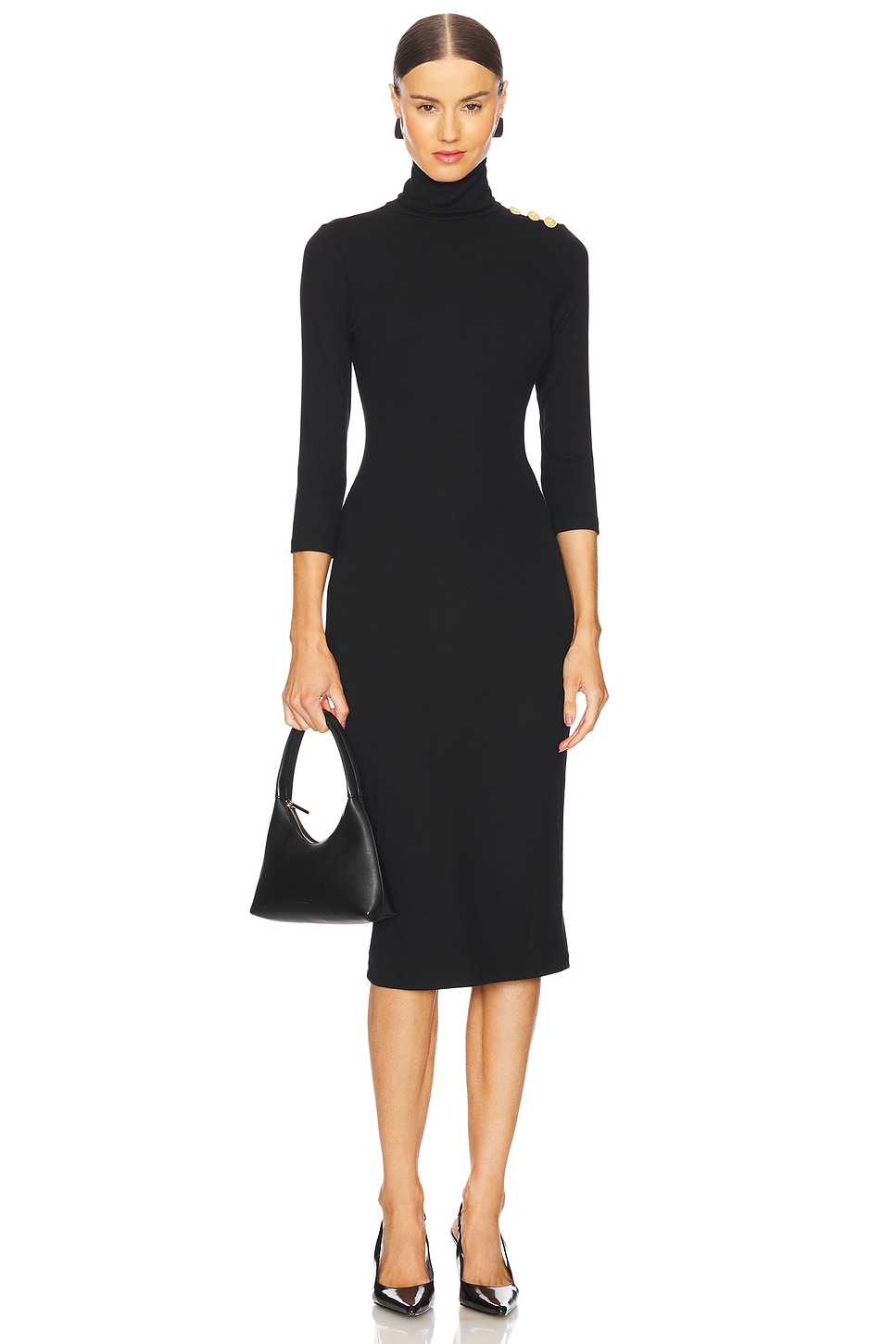 L'Academie Voletta 3/4 Sleeve Turtleneck Dress