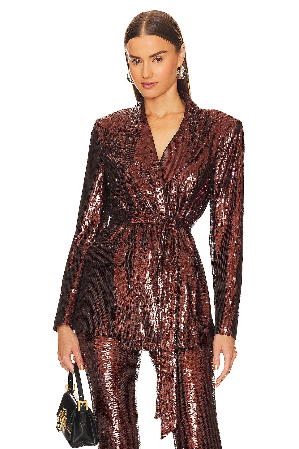 L'Academie Jordana Wrap Belted Blazer