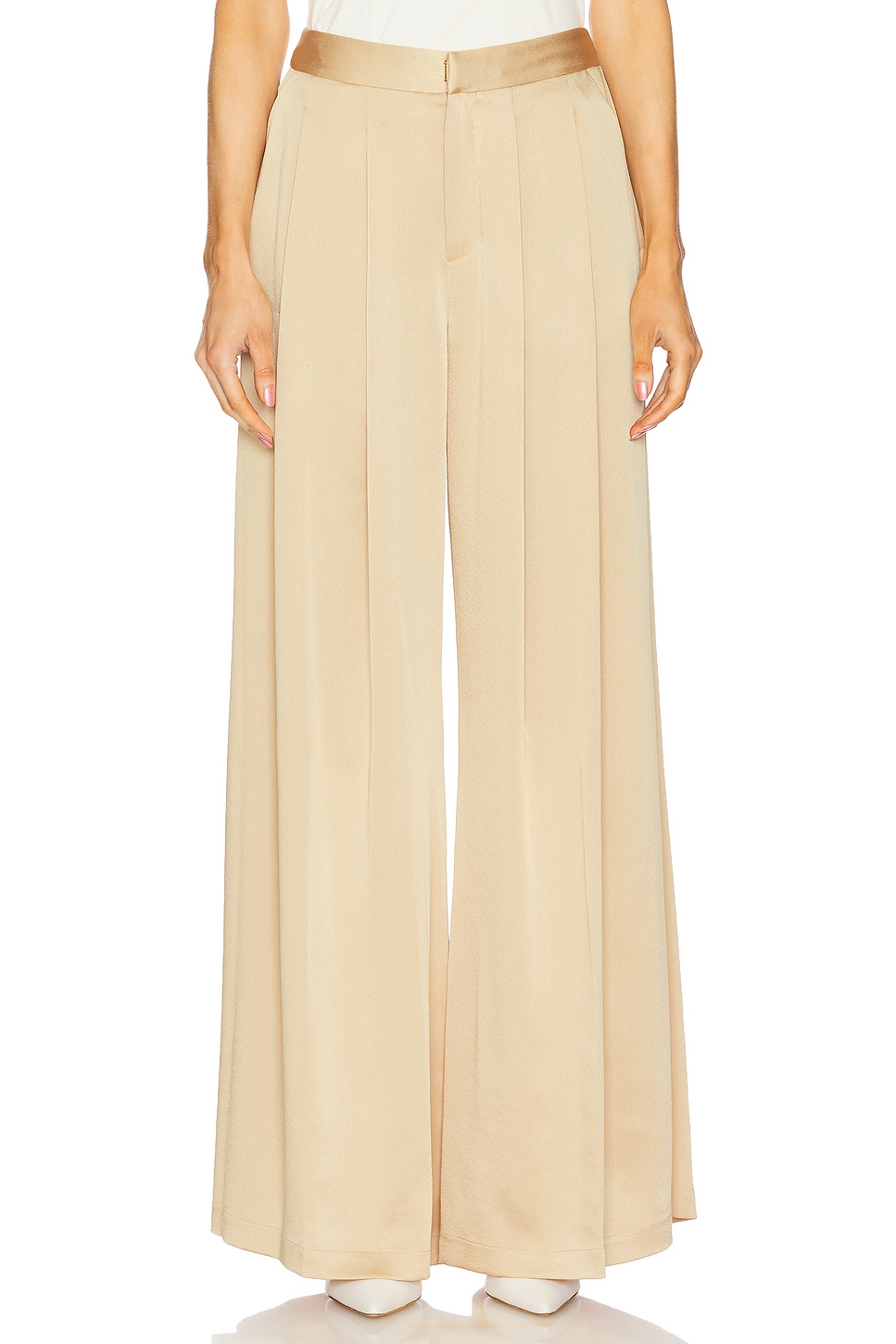 L'Academie Aubrie Mid Rise Wide Leg Pant