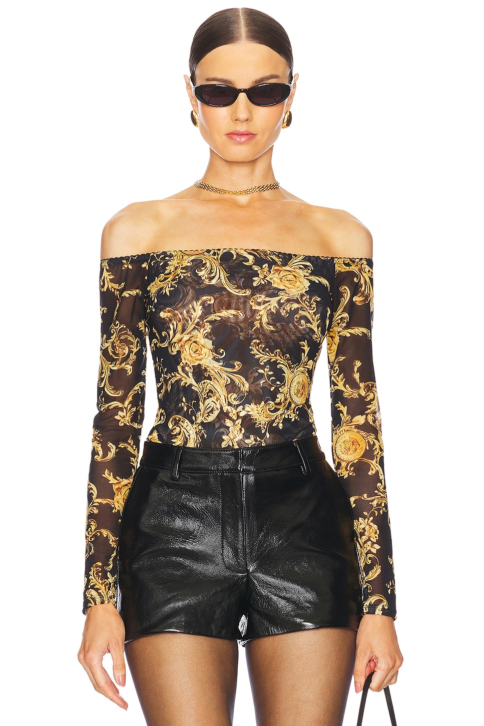 L'Academie Peonie Off Shoulder Bodysuit