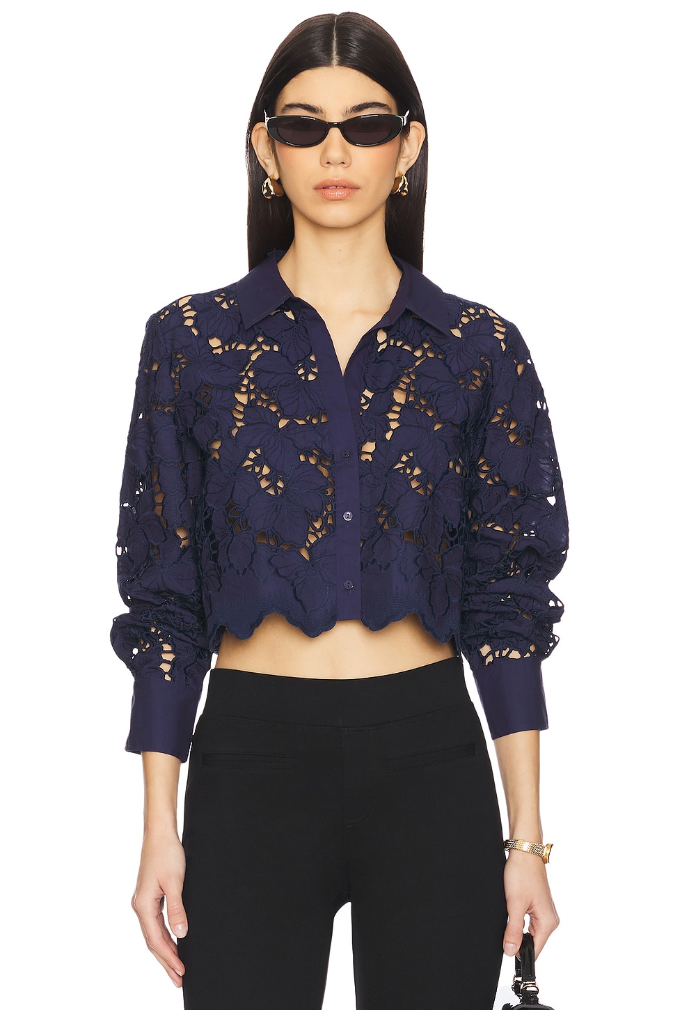 L'Academie Seychelle Cropped Buttondown Shirt