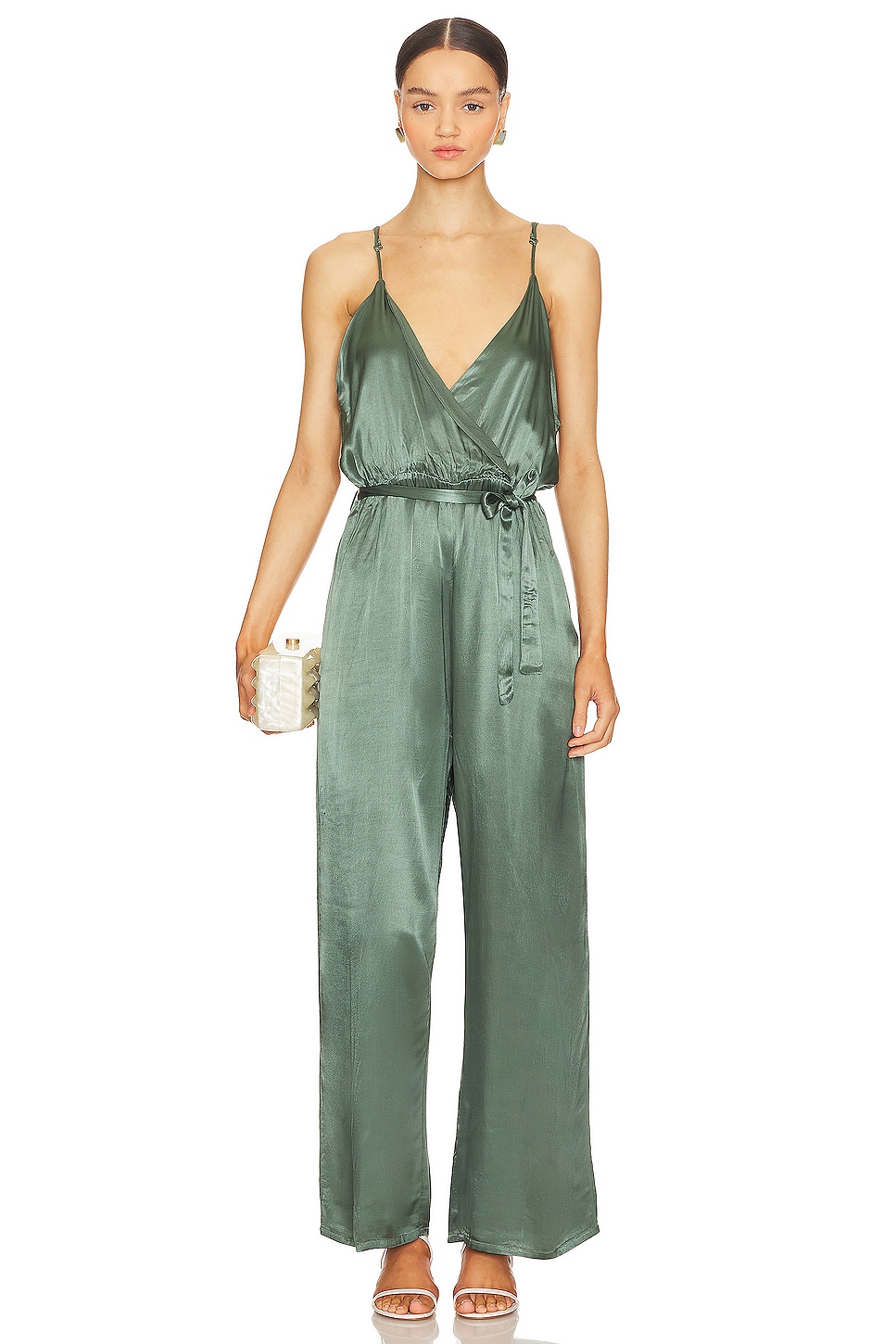 LA Made Fleur Belted Silky Jumpsuit