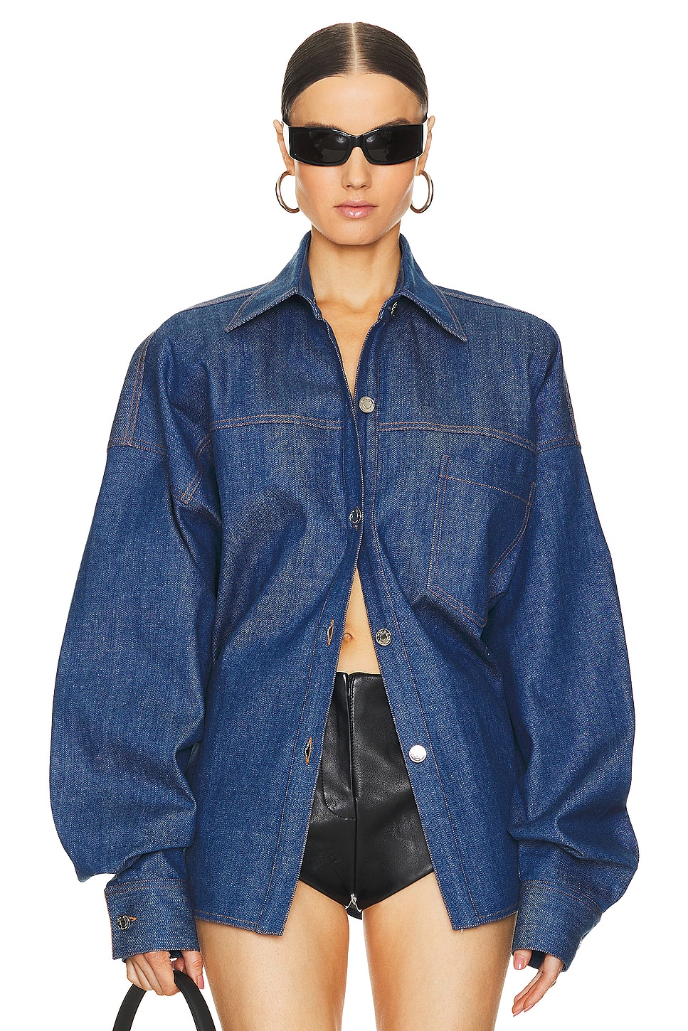 LaQuan Smith Oversized Button Down Shirt