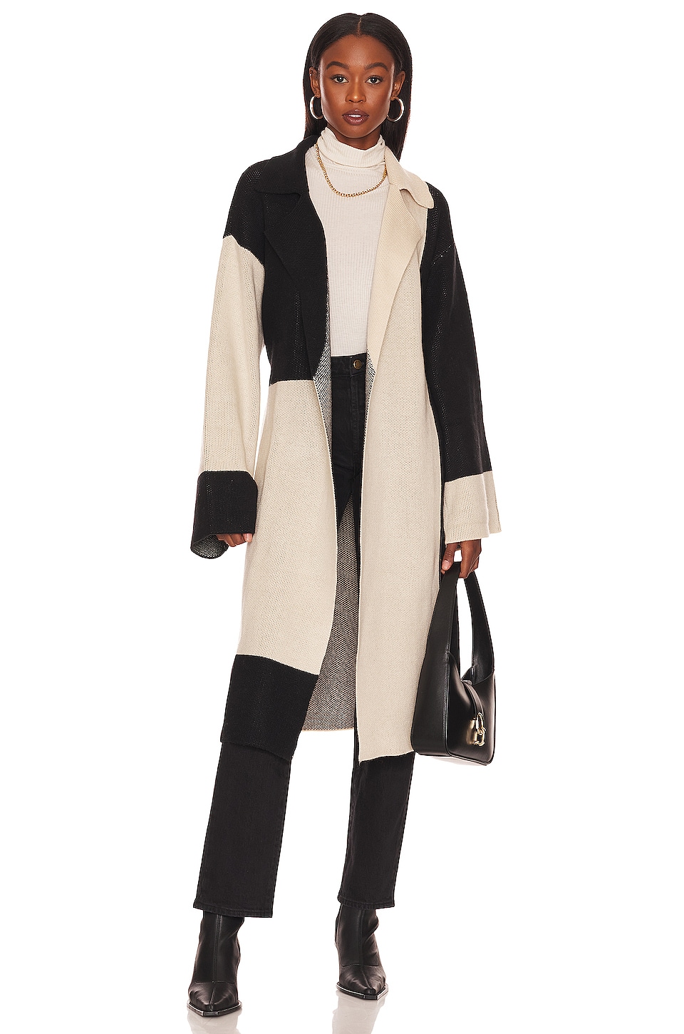 L'Academie Jaren Color Block Long Cardigan