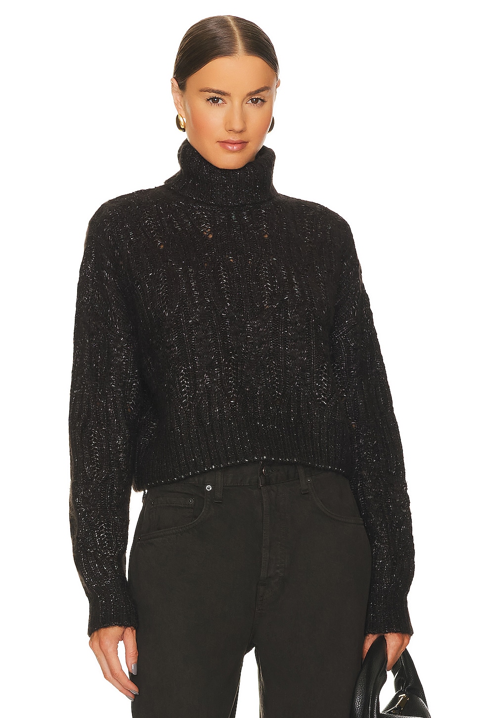 L'Academie Naiser Cable Cropped Turtleneck