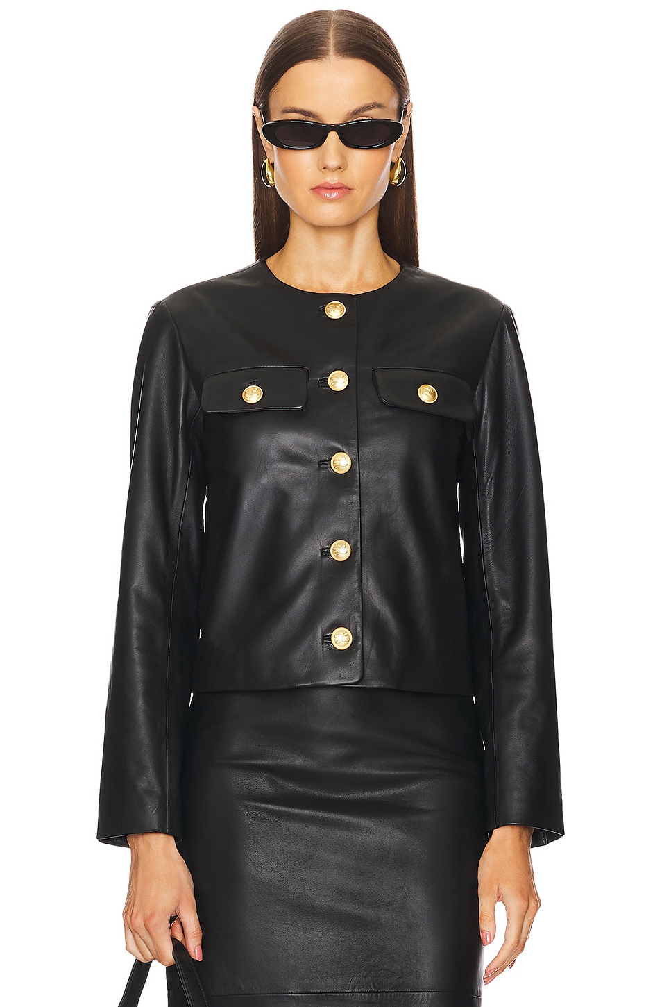 L'Academie by Marianna Barb Leather Jacket