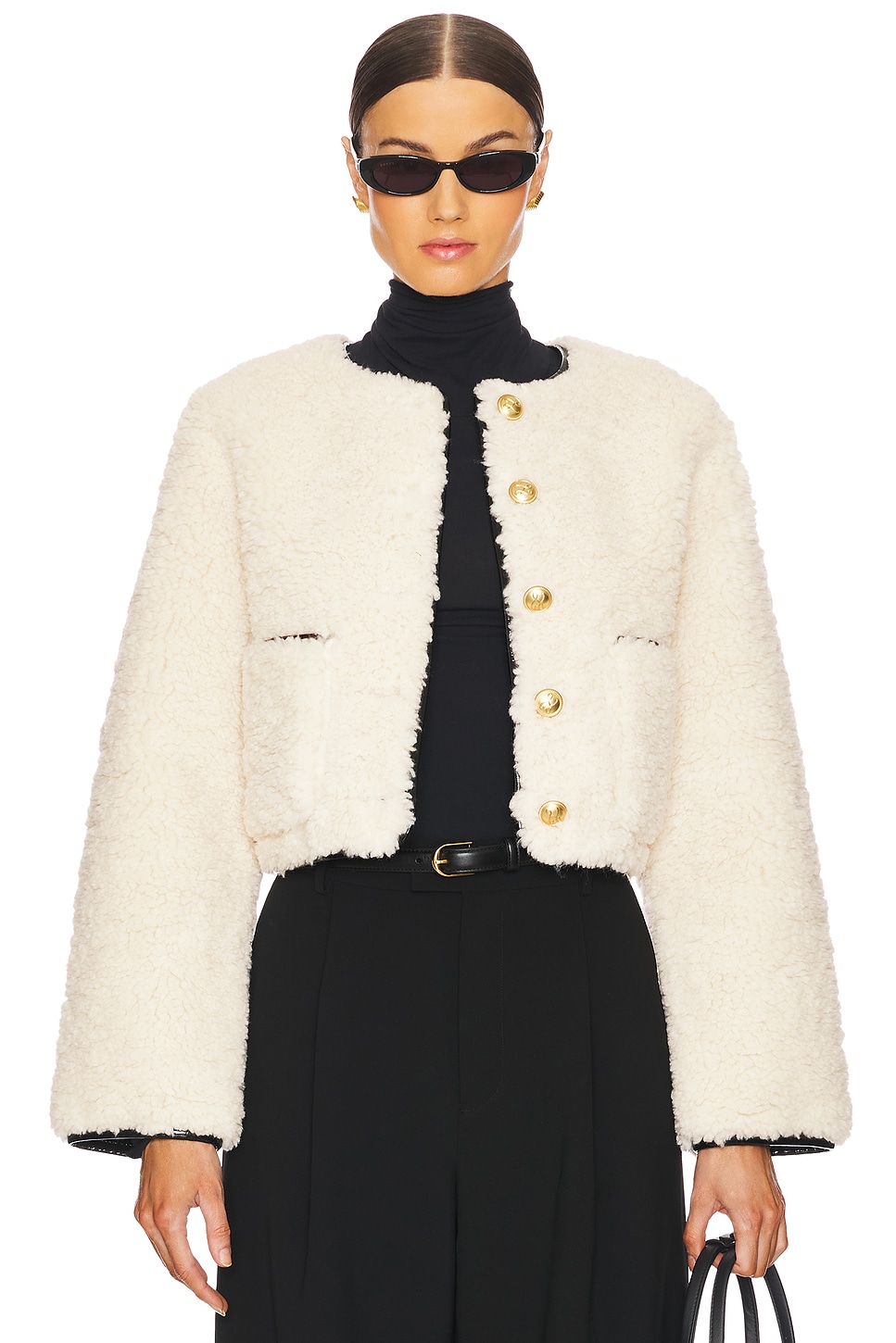 L'Academie By Marianna Pauchet Reversible Faux Sherpa Jacket