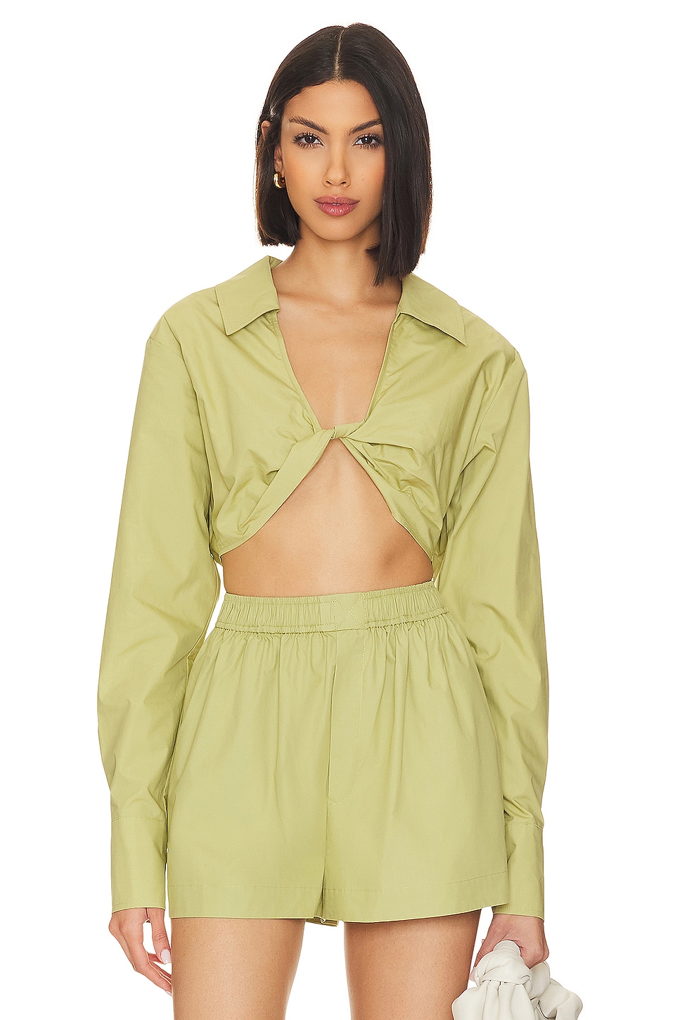 L'Academie Tereza Poplin Crop Top