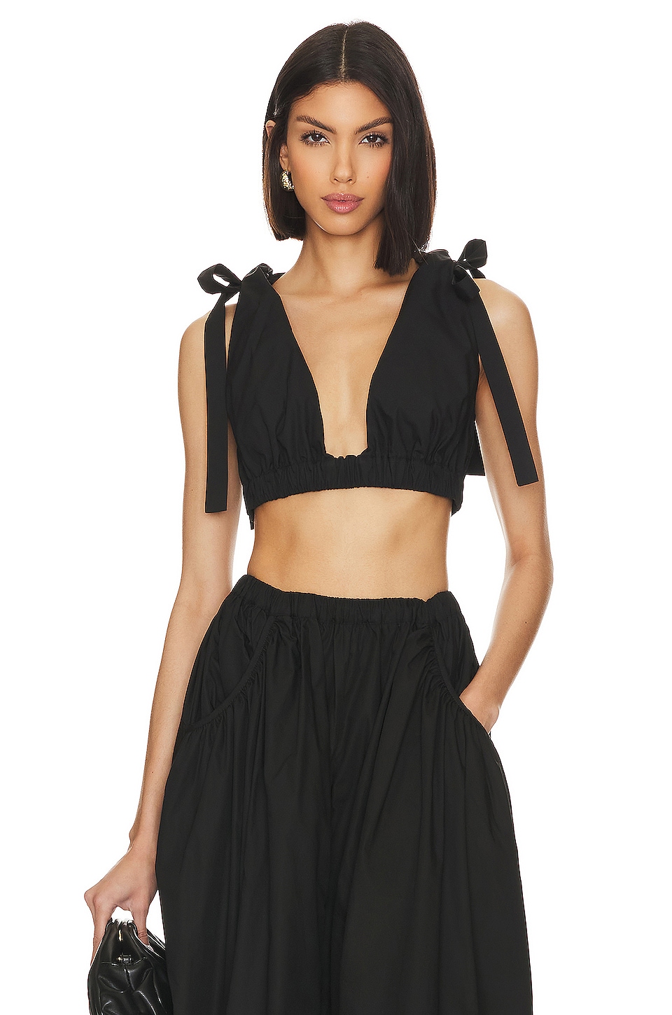 L'Academie Arman Poplin Crop Top