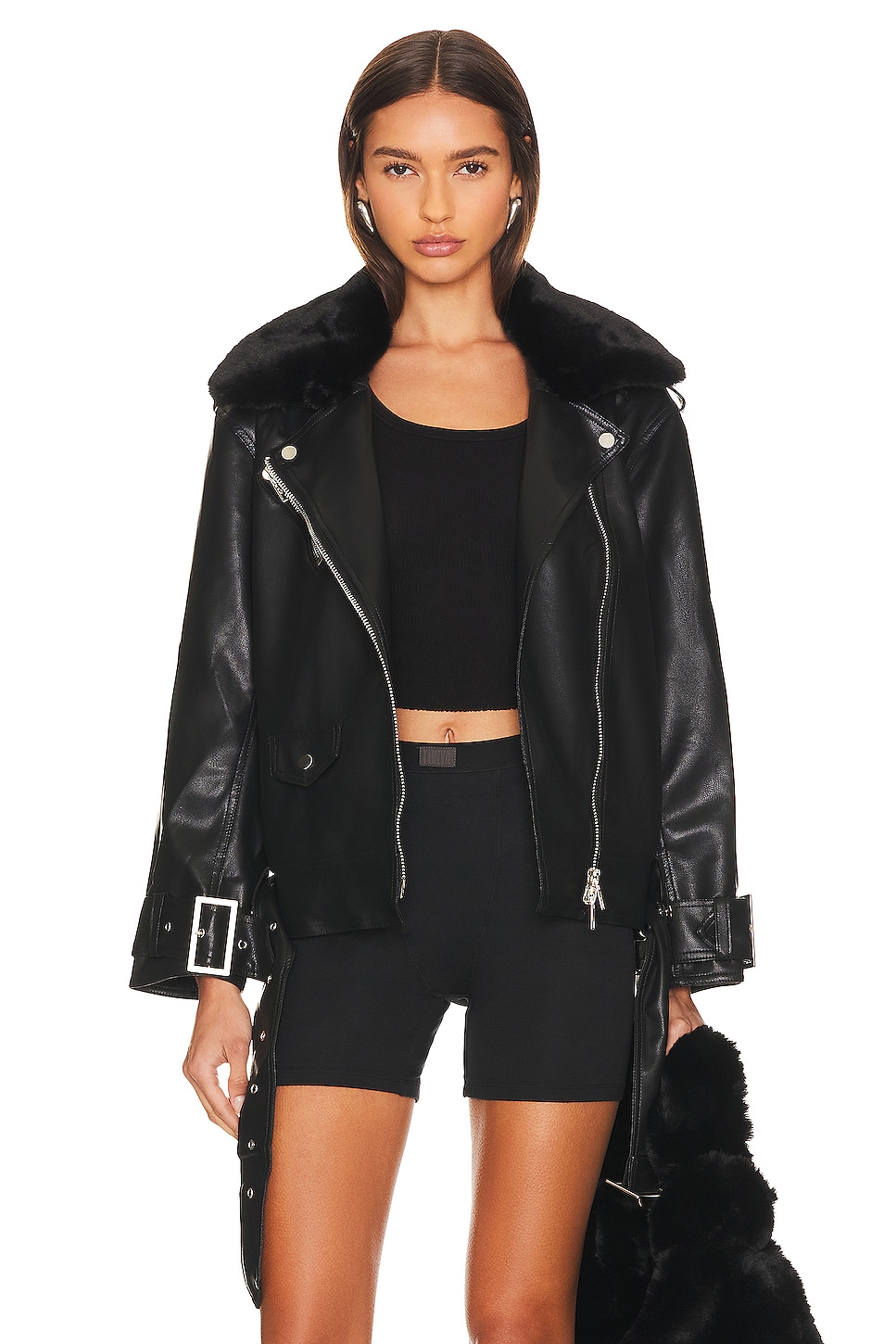 Line & Dot Moto Faux Leather Jacket