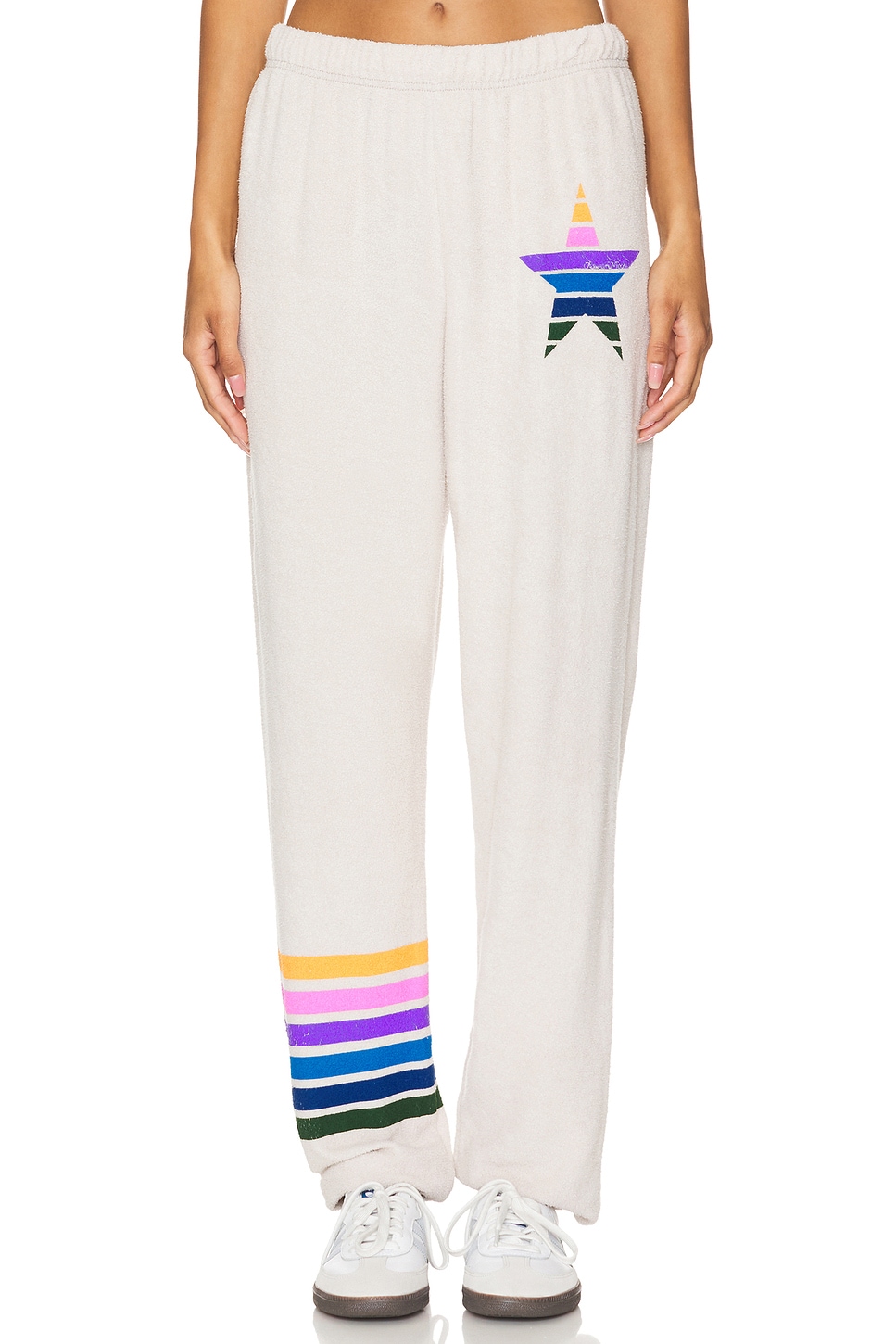 Lauren Moshi Tanzy Boyfriend Sweatpant Color Stripe Star