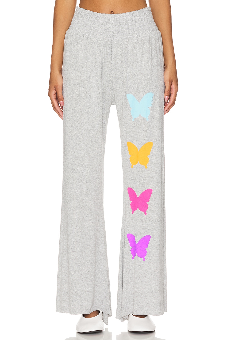 Lauren Moshi Shana Wide Leg Pant W/ Smocking Butterfly Eye