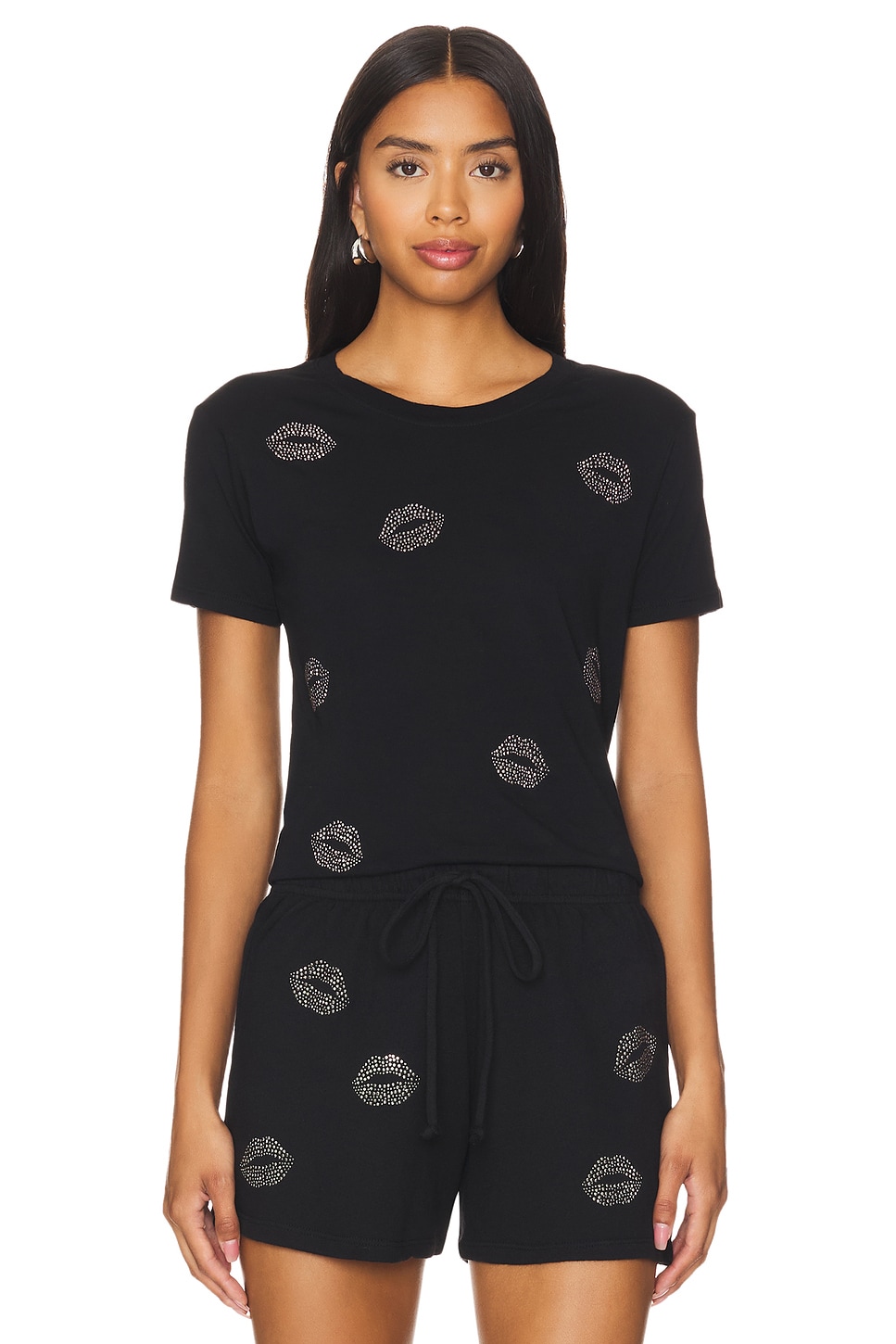 Lauren Moshi Ursula Short Sleeve Baby Tee Stud Kisses