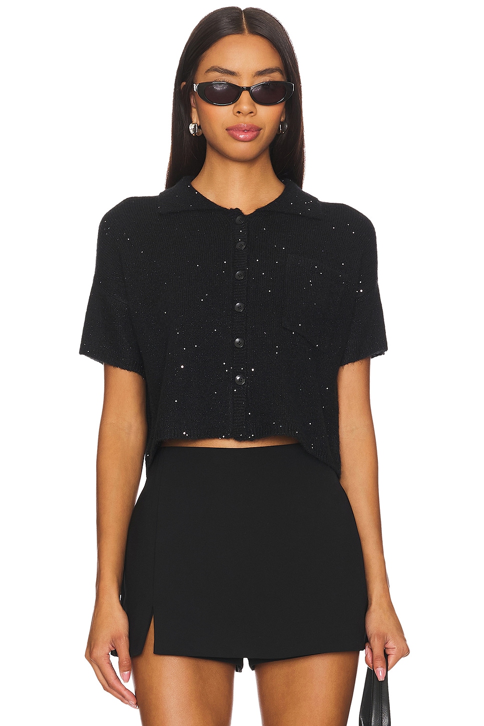 LNA Delfina Sparkle Sweater Top