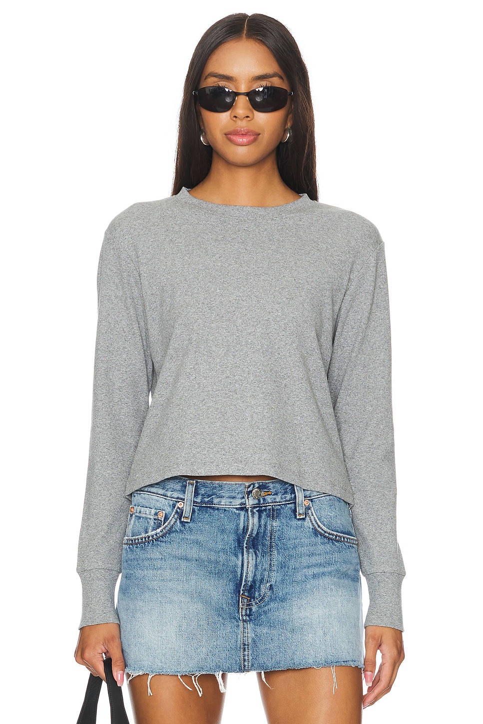 LNA Long Sleeve Cotton Rib Crew Tee