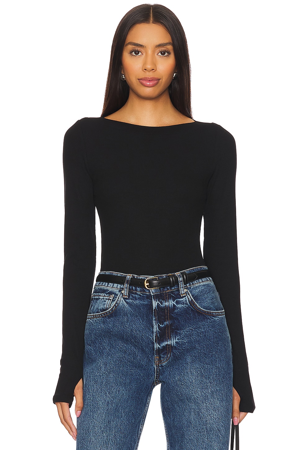 LNA Bellina Ribbed Long Sleeve Top