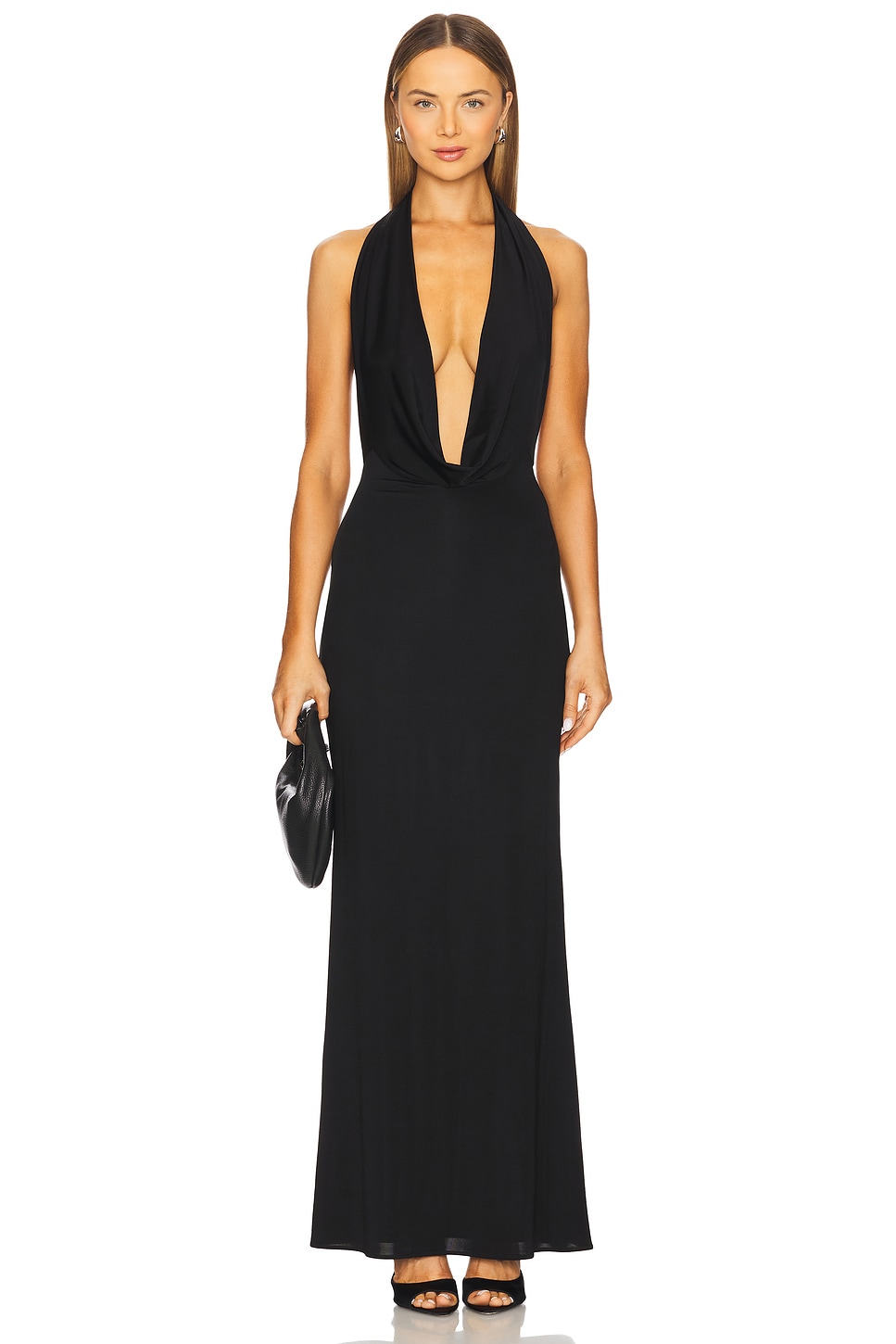 Lapointe Deep Cowl Neck Gown