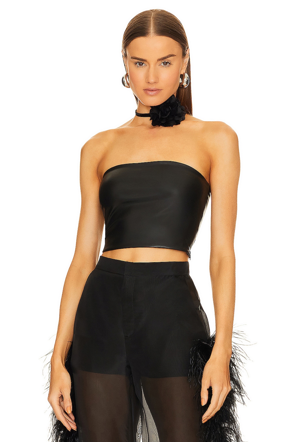 Lapointe Stretch Faux Leather Tube Top