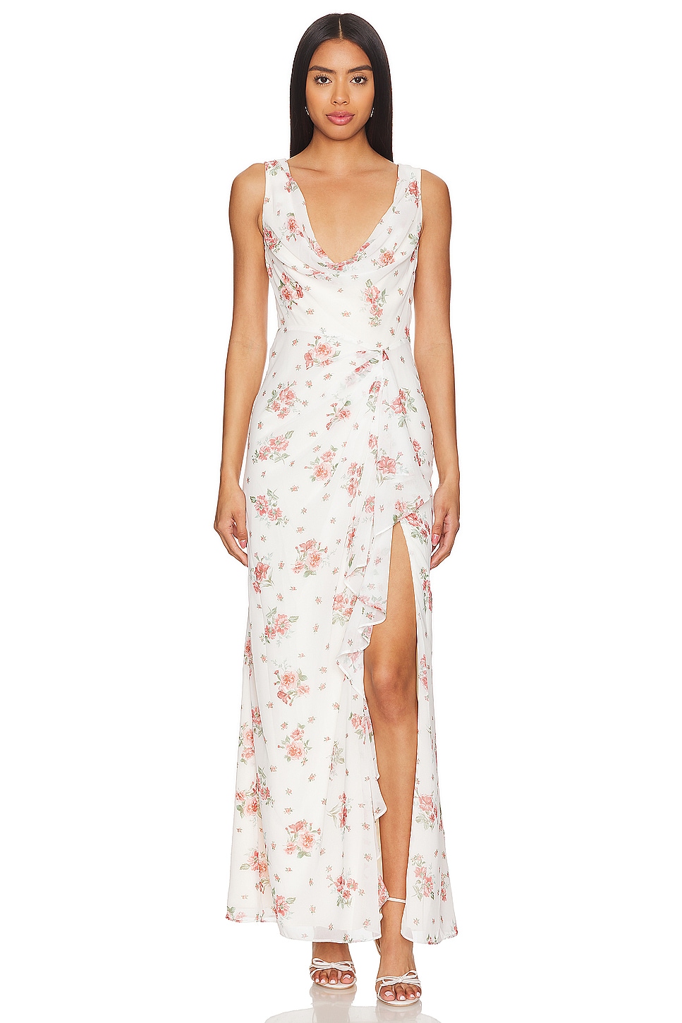 LPA Liv Draped Maxi Dress