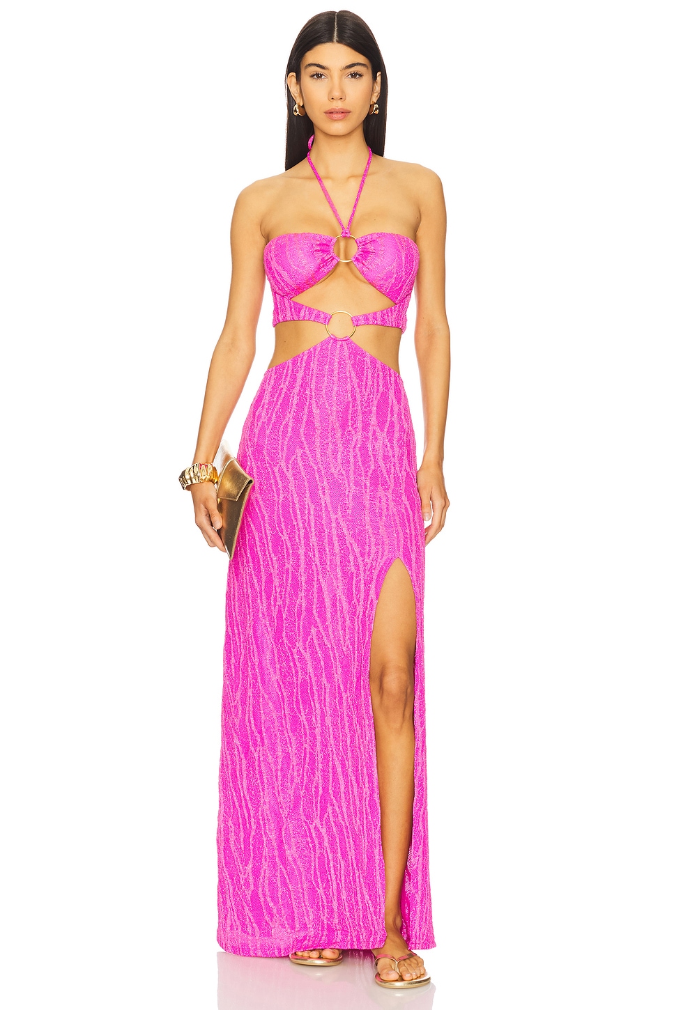 Luli Fama Double Loop Bandeau Long Dress