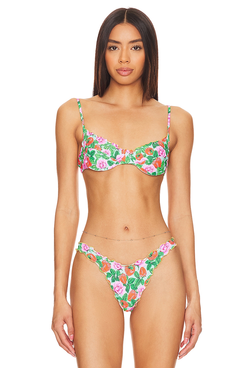 Luli Fama Strawberry Fields Wavy Luxe Bikini Top