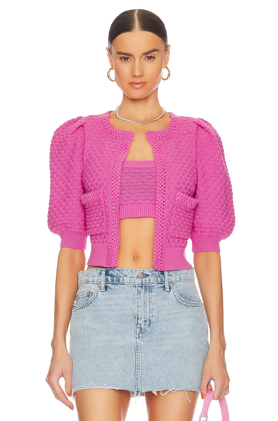 MAJORELLE Tamal Textured Knit Cardigan