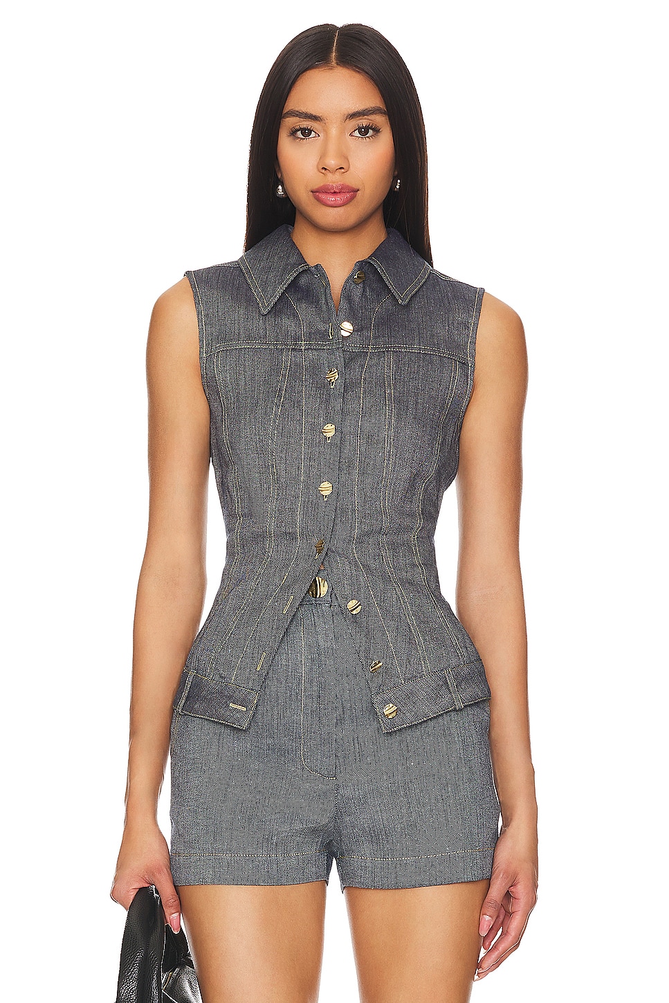 MATTHEW BRUCH Collared Button Down Vest