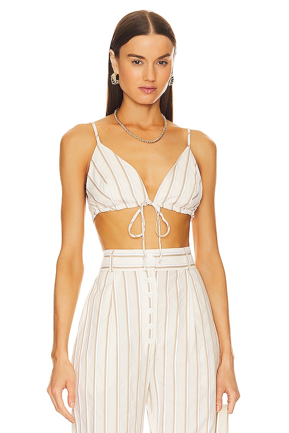 MATTHEW BRUCH Triangle Tie Front Crop Top