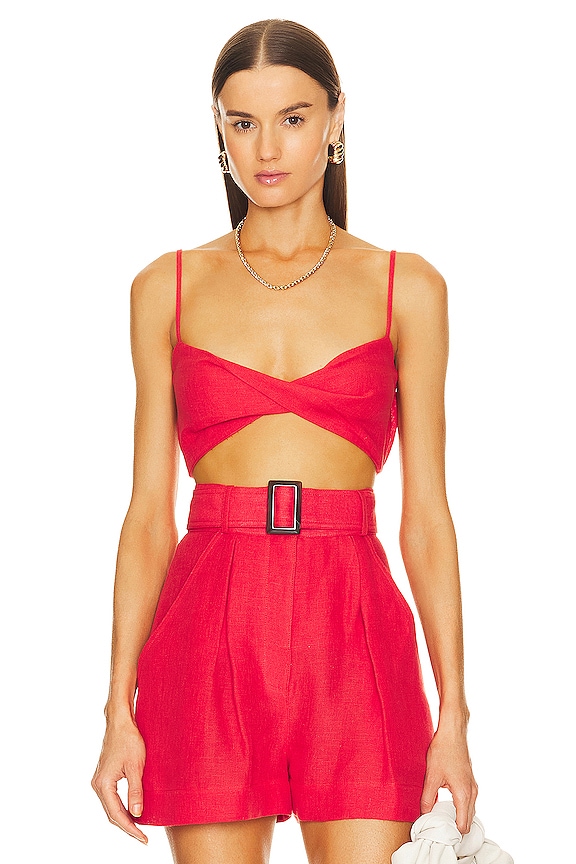 MATTHEW BRUCH Twist Bandeau Crop Top