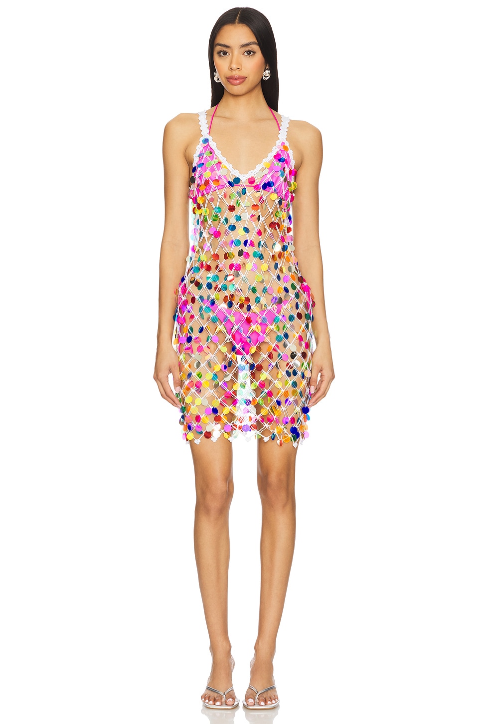 MILLY Sequin Crochet Mini Dress