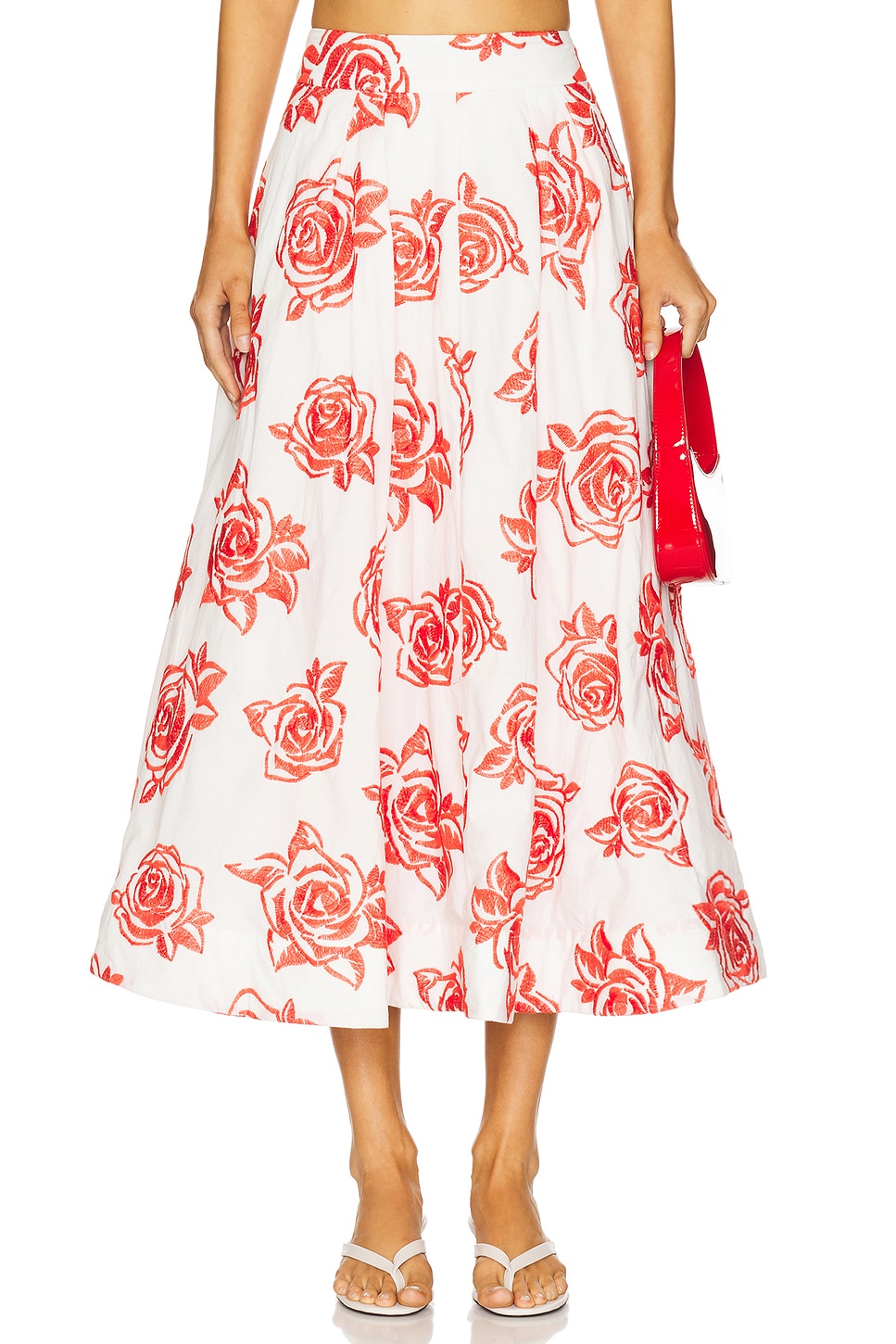 MILLY Juliet Rose Midi Skirt