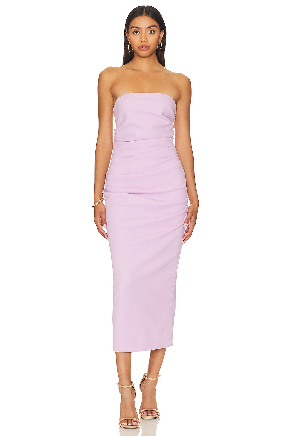 MISHA Calandra Draped Midi Dress