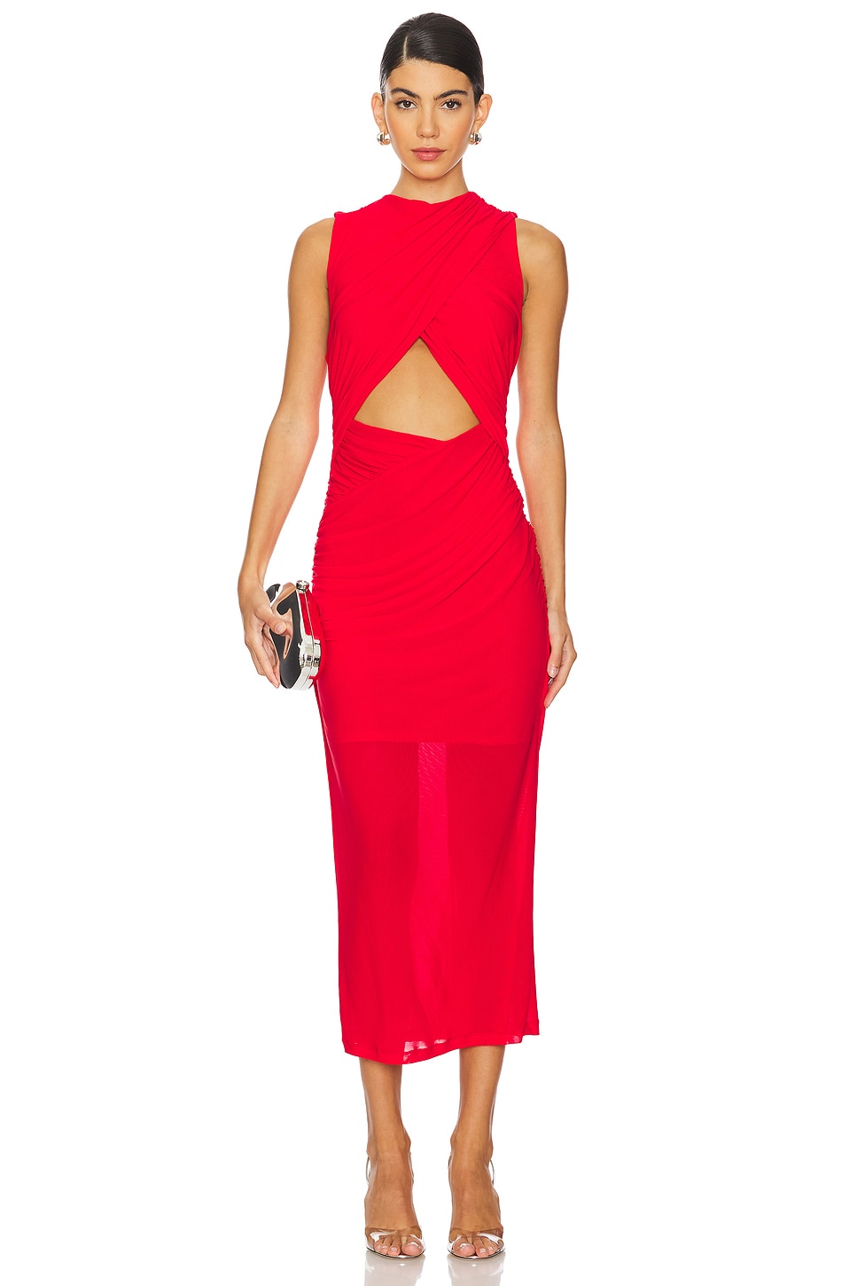 MISHA Isabella Mesh Midi Dress