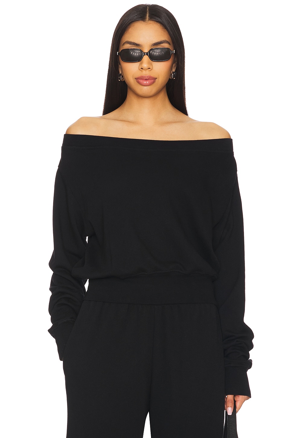 Michael Lauren Bix Off The Shoulder Sweatshirt