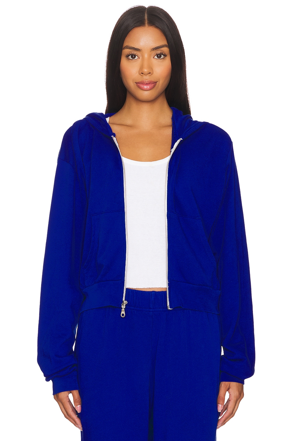 Michael Lauren Bowman Crop Zip Up Hoodie