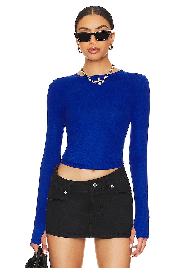 Michael Lauren Alick Long Sleeve Fitted Top W/ Thumbhole Top