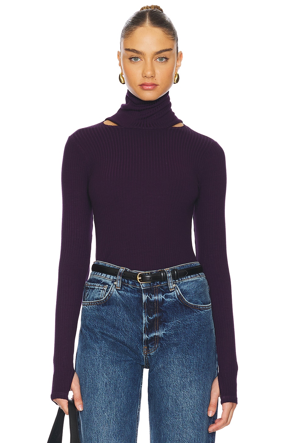 Michael Lauren Jarrett Turtle Neck W/ Shoulder Slit