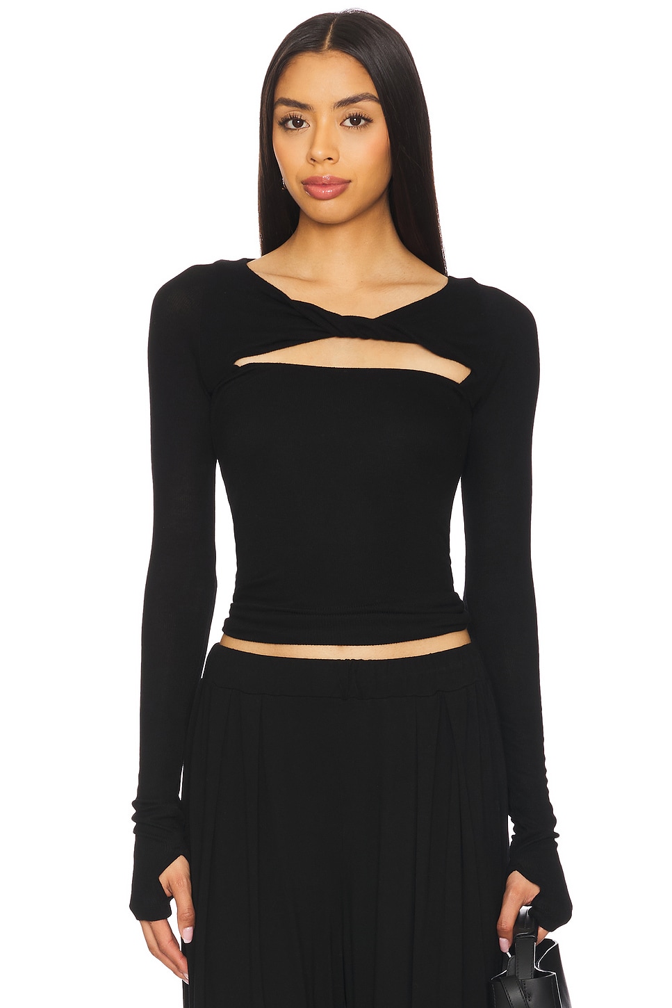 Michael Lauren Azura Knotted Neck Top