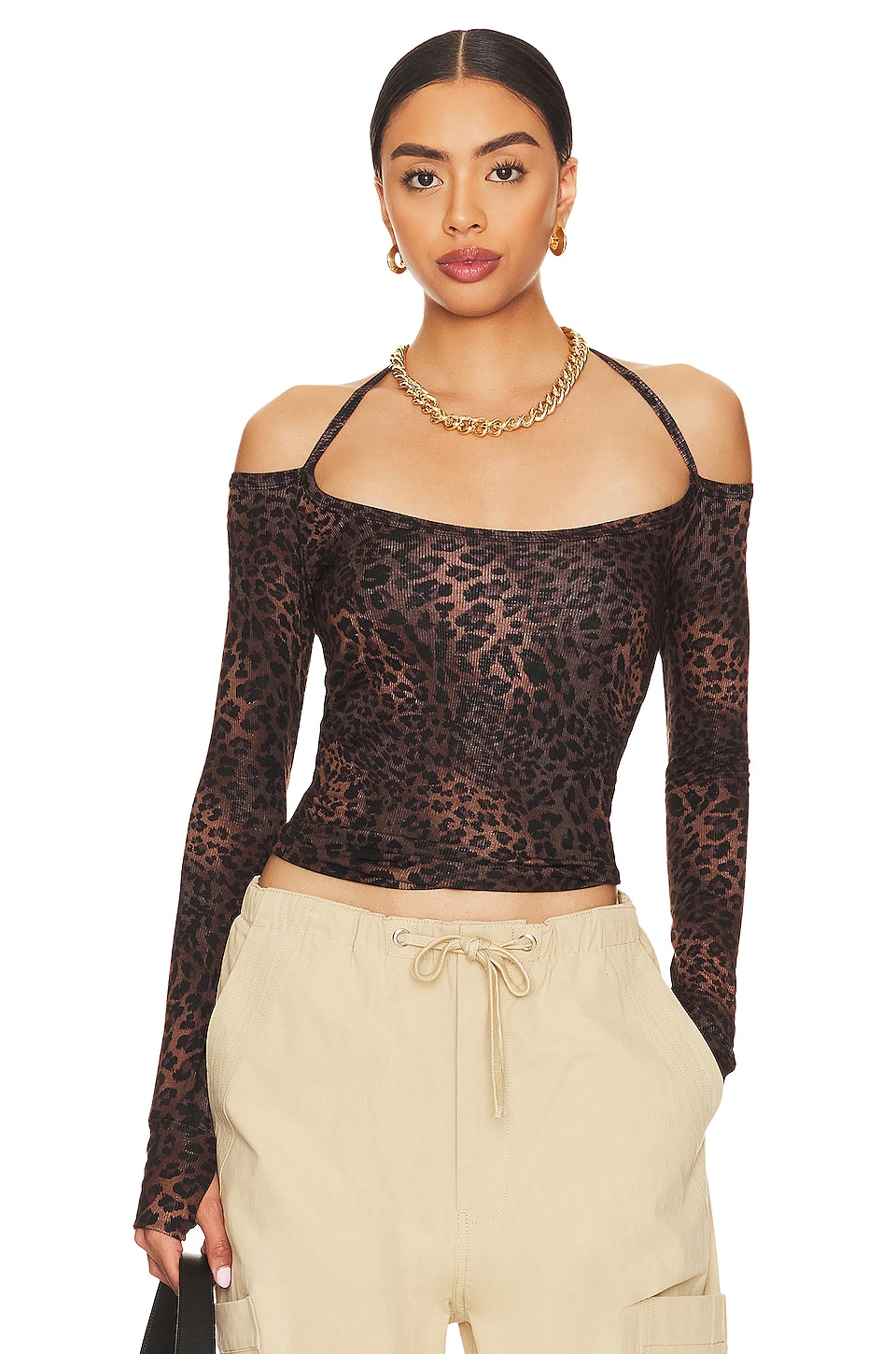 Michael Lauren Dave Cold Shoulder Top