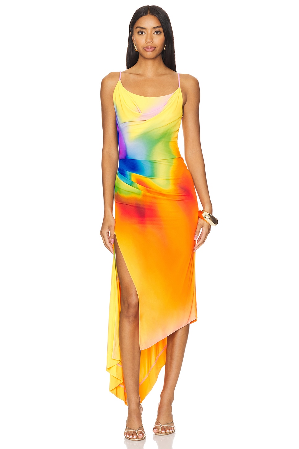 Monse Rainbow Orchid Slip Dress