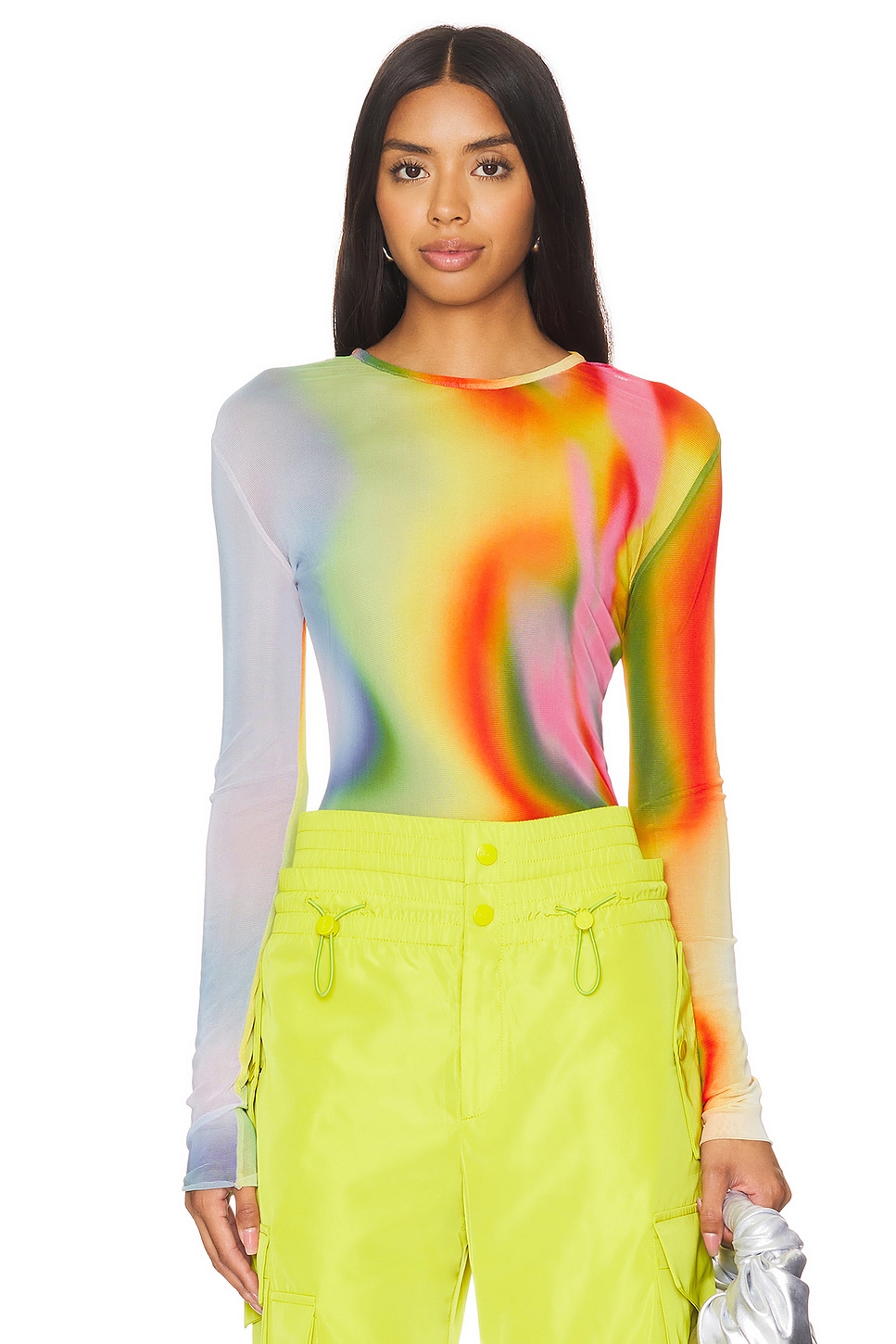 Monse Rainbow Heatwave Mesh Top