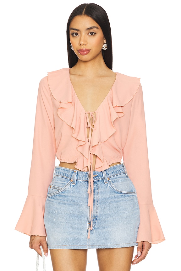 MORE TO COME Denise Ruffle Tie Top