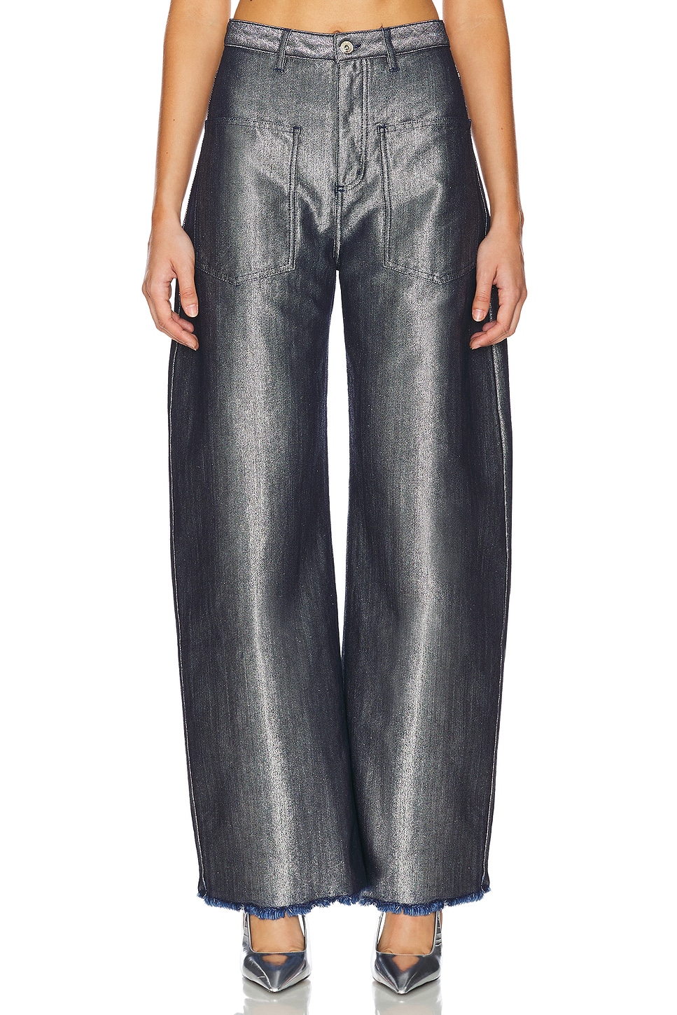 Marques ' Almeida Silver Denim Boyfriend Jeans