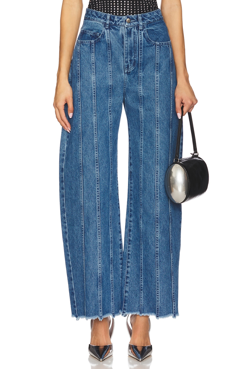 Marques ' Almeida Denim Boyfriend Trousers With Seam Lines