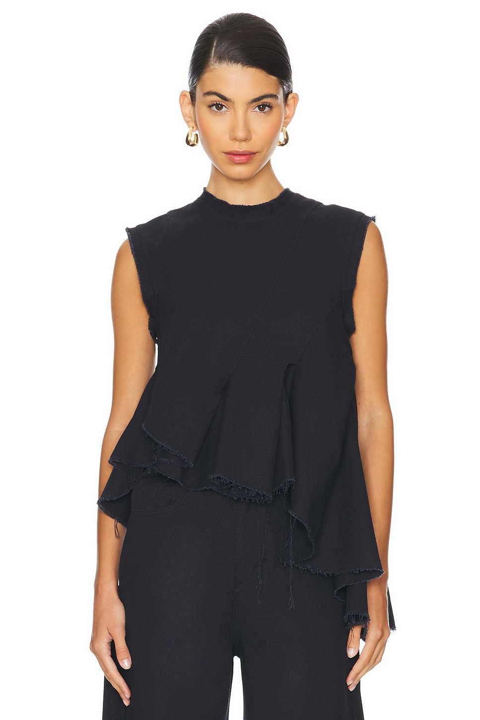 Marques ' Almeida Sleeveless Top With Asymmetric Flounce Hem