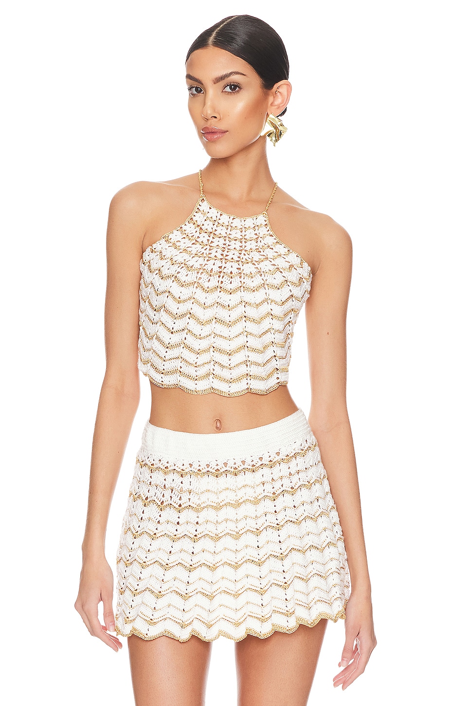 My Beachy Side Hand Crochet Chevron Pattern Crop Top