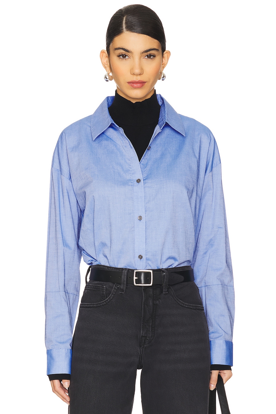 NAADAM Cotton Cashmere Mixed Media Two Piece Shirt