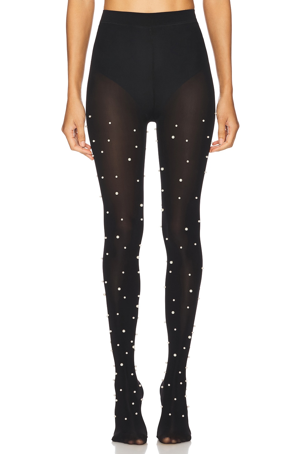 Nadine Merabi Tights With Pearl Embellishment