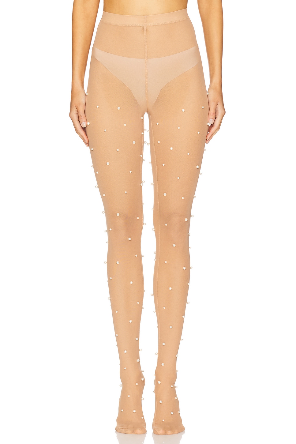 Nadine Merabi Tights With Pearl Embellishment