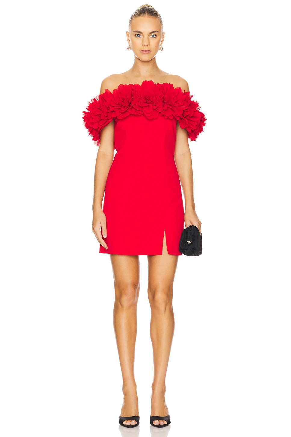 Nadine Merabi Flower Bardot Mini Dress